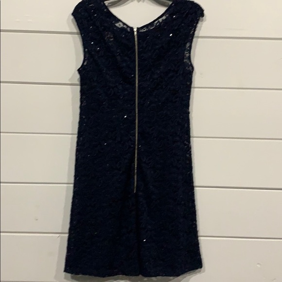 INC Navy Blue Lace Overlay Dress NEW Size 10 International Concepts Dress - Picture 7 of 12